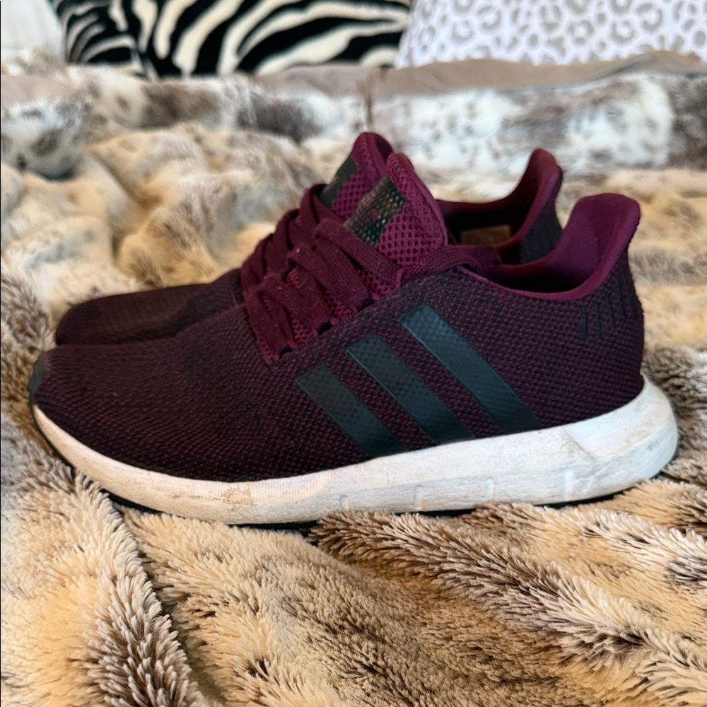 Adidas Maroon and Black Running Shoes